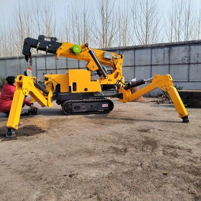 Boom Teleskopik Hidraulik Mesin Diesel Spider Crawler Crane 3T 5T ​​8T