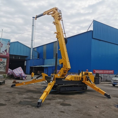 5 Ton 16.8m Spider Aerial Lift Ruang Sempit Laba-laba Derek Pengangkat Berat Dengan Keranjang