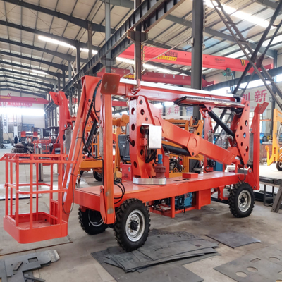 Trailer Self Propelled Mounted Cherry Picker mengangkat Sistem Kontrol PLC