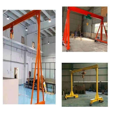 Derek Gantry Mini Berjalan Listrik Rentang Khusus 4 Roda Bingkai Gantry Crane