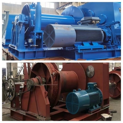 380V Blue Double Drum Ship Winch Marine Electric Winch Dengan Kapasitas Beban 500KN