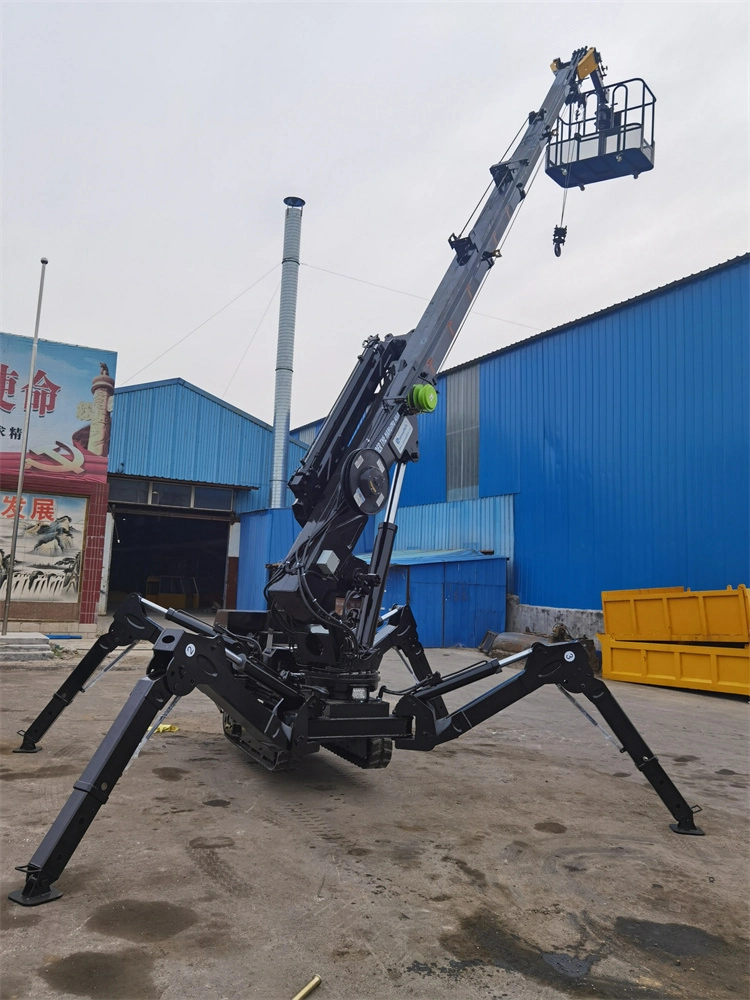 1 Ton 3 Ton 5 Ton Spider Crane Mini Crawler Mobile Crane Mini Crawler Crane Dengan Telescopic Boom 5