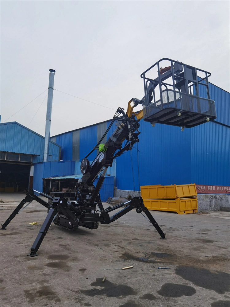 1 Ton 3 Ton 5 Ton Spider Crane Mini Crawler Mobile Crane Mini Crawler Crane Dengan Telescopic Boom 6