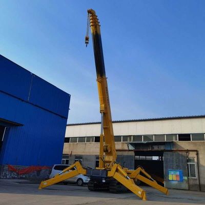 12ton Spider Crawler Crane Dengan Fly Jib Lipat Spider Crawler Crane Untuk Mengangkat Kaca