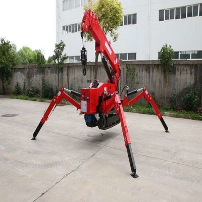 Mini Bensin Crawler Crane 1ton Cantilever Telescopic Boom Dengan Remote Control