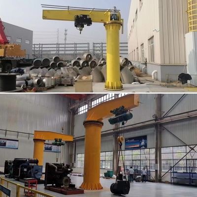 Pilar Mounted Jib Crane 0,25ton 1ton 2ton 3ton 5ton Dengan Remote Control