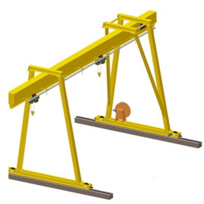 Bepergian Listrik Single Girder Gantry Crane Karet Tyred Mobile Gantry 5T 10T