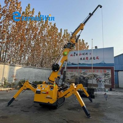 Mesin Warna Kuning Tipe 3ton Konstruksi Mini Spider Crane Dengan Fly Jib