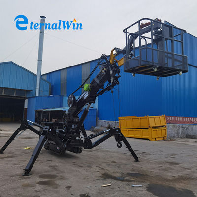 Telescopic Boom Spider Crane Berwarna Hitam Kapasitas Angkat 3 Ton