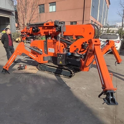 3t Baterai Daya 9,7m Tinggi Angkat Crawler Spider Crane Dengan Rotasi Basket
