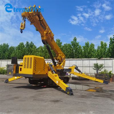 Telescopic Mini Spider Crane Baja 3-12 Ton Kapasitas Angkat Di Kuning / Merah Atau Hijau