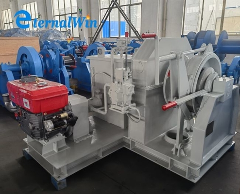 Mesin Diesel Laut Hidrolik Jangkar Gypsy Tunggal Windlass Rantai 34mm