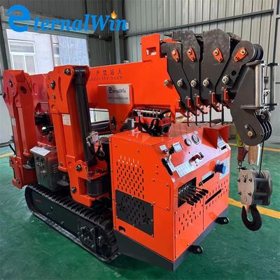 Yellow Mini Spider Crawler Crane Dengan Baja Dan Telescopic Boom