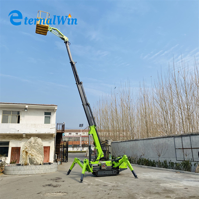 AC Listrik 12m 240kg Crawler Spider Man Lift Didorong oleh mesin diesel