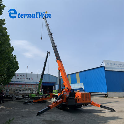 360 derajat sudut berputar 5 Ton Spider Crane untuk kapasitas angkat maksimum dan presisi