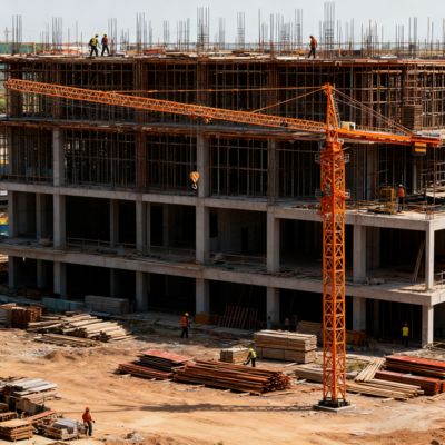 Mesin Lift Crane 10t Crane menara yang berdiri sendiri untuk konstruksi perumahan