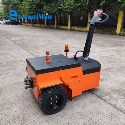 Truk Derek Listrik Bertenaga Baterai 24V Dimensi 1300x850x1050mm Kendaraan Derek Industri Dirancang untuk Transportasi Tugas Berat